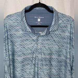 Hickey Freeman Golf Polo Shirt Mens 2XL Blue Performance Sport Preppy Casual XXL
